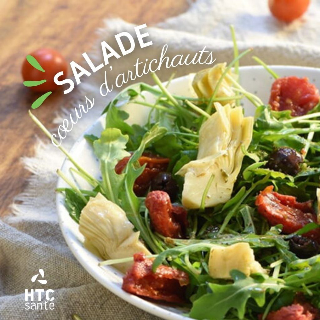 salade végétarienne cœurs d’artichauts et tomates