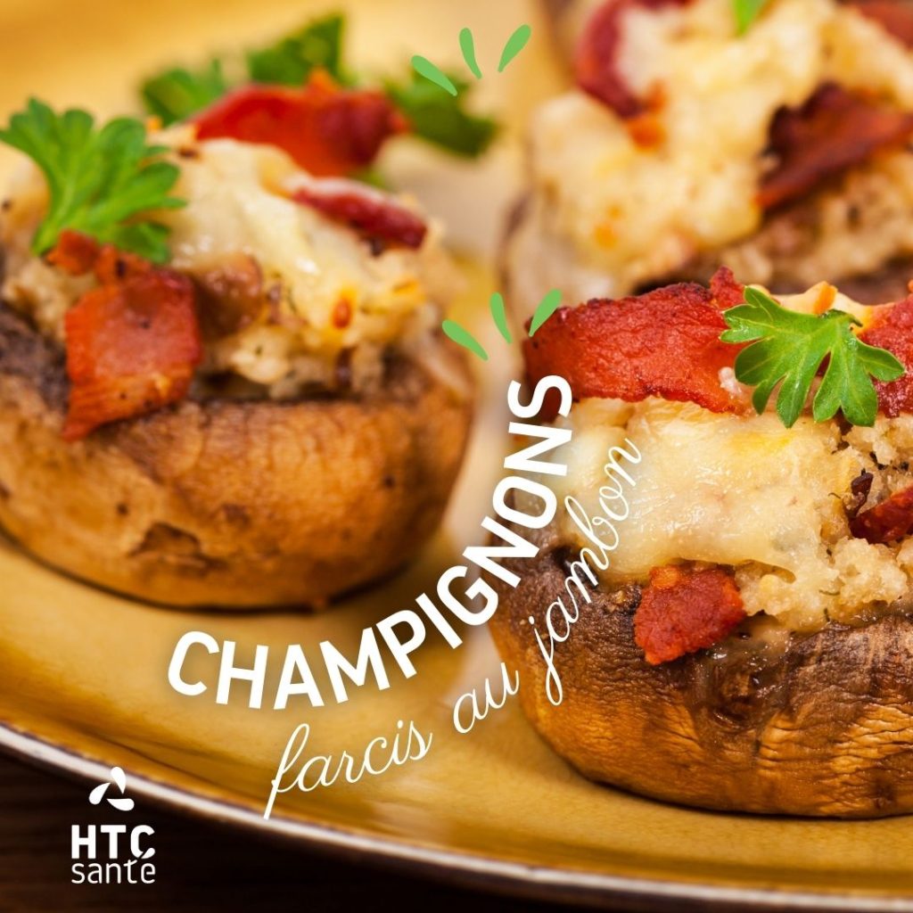 champignons farcis au jambon
