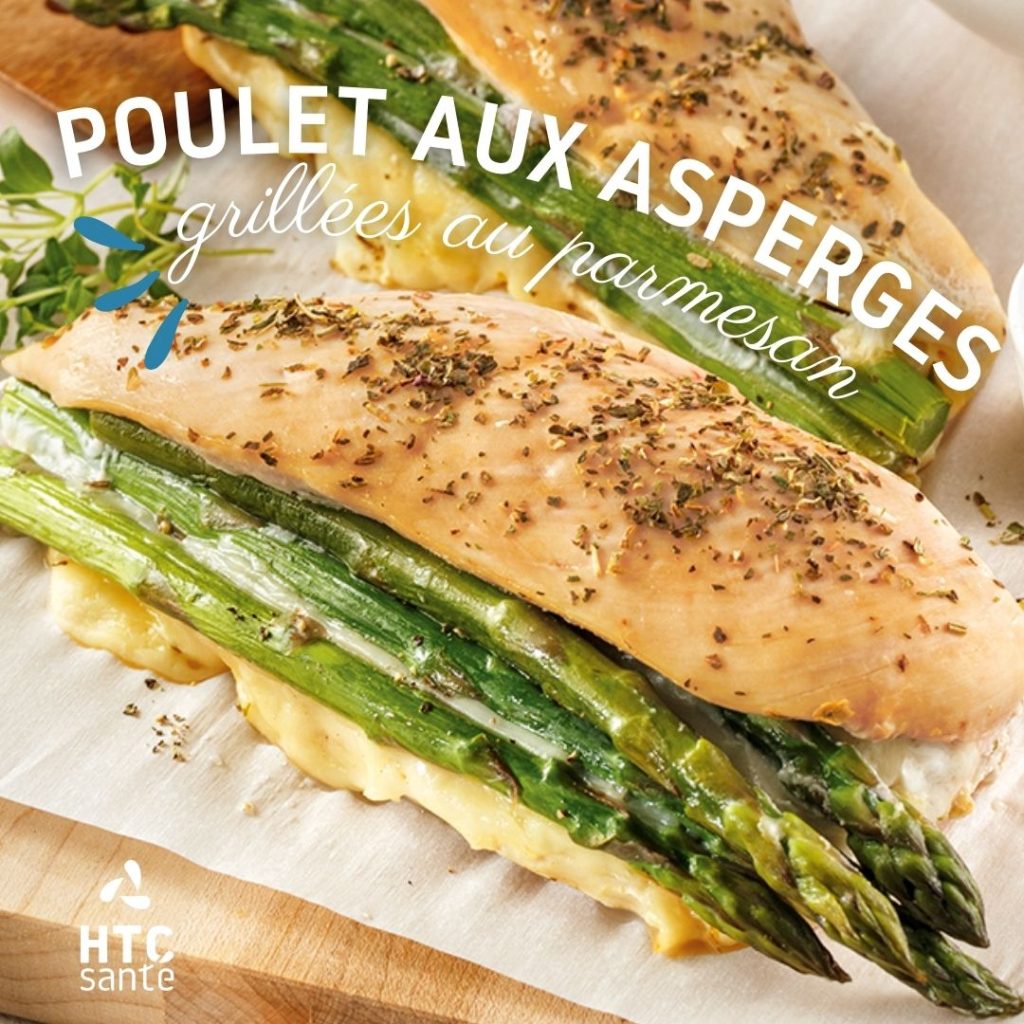 Poulet aux asperges grillées au parmesan