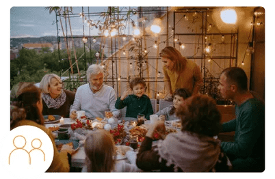 Cure bien vieillir HTC Santé : repas de famille convivial